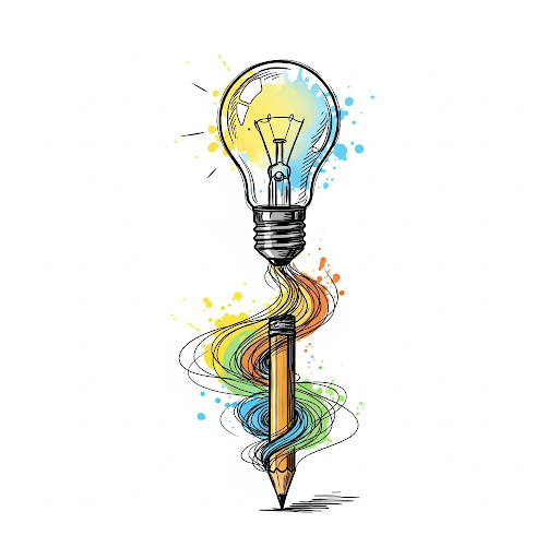 lightbulb turning into a pencil